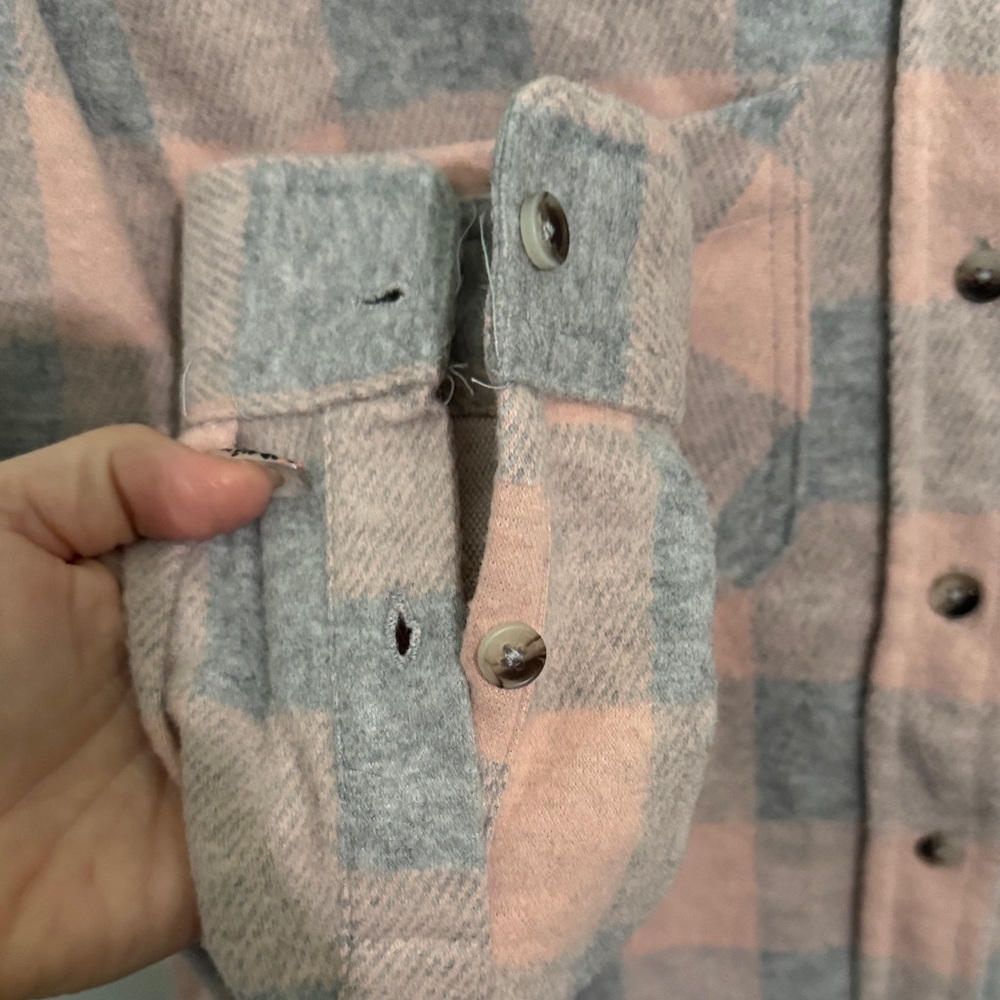 Beachlunchlounge Sally Pink and Gray Checkered Shirt - Picture 4 of 9